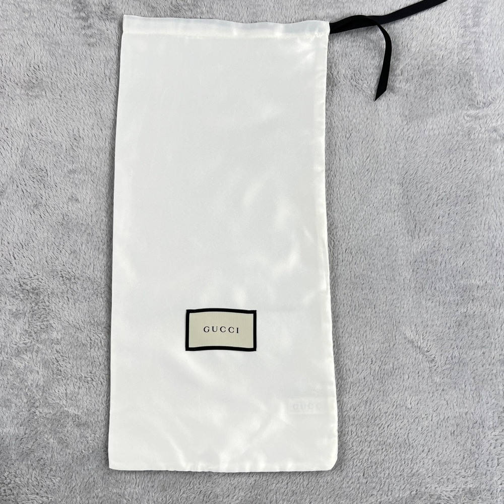 Gucci Original Satin Drawstring Dust Bag 8.5x17.5 White Shoe Storage Cover Bag